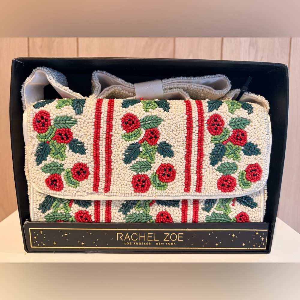 Rachel Zoe Beaded Holly/Floral Shoulder Bag
